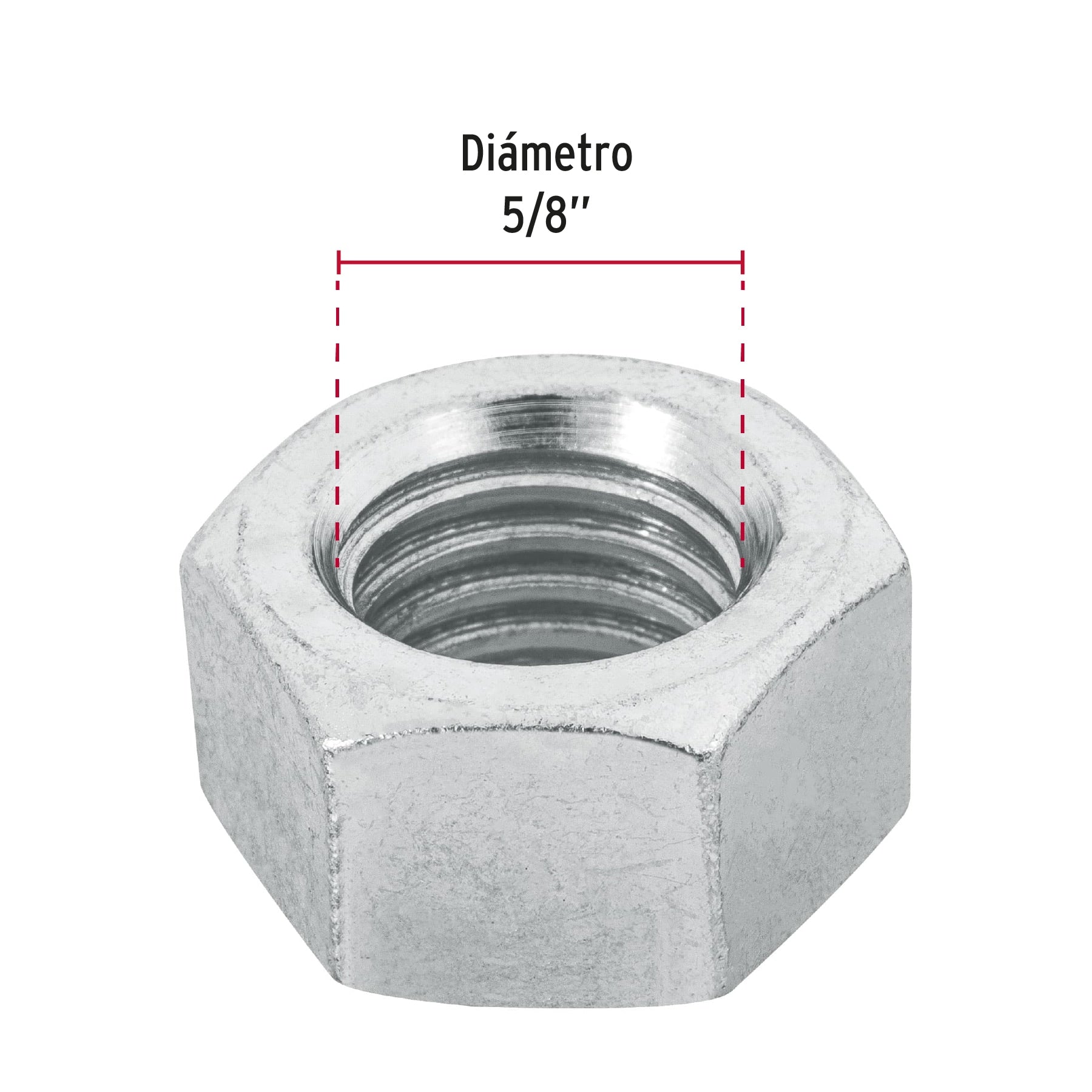 Tuerca Hexagonal 5/8" (16 mm) Fiero Bolsa 25 Piezas