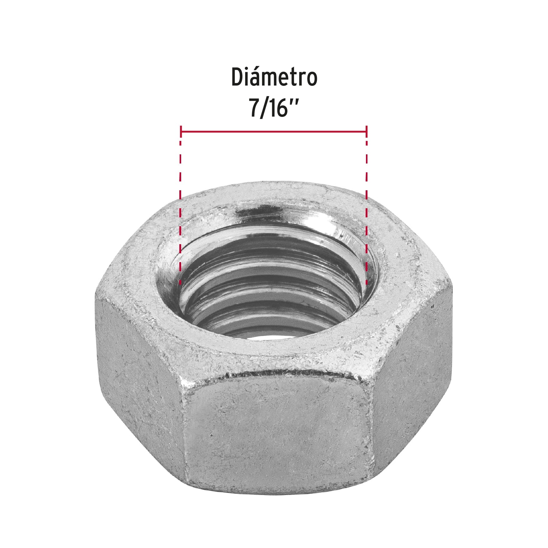 Tuerca Hexagonal 7/16" (11 mm) Fiero Bolsa 60 Piezas