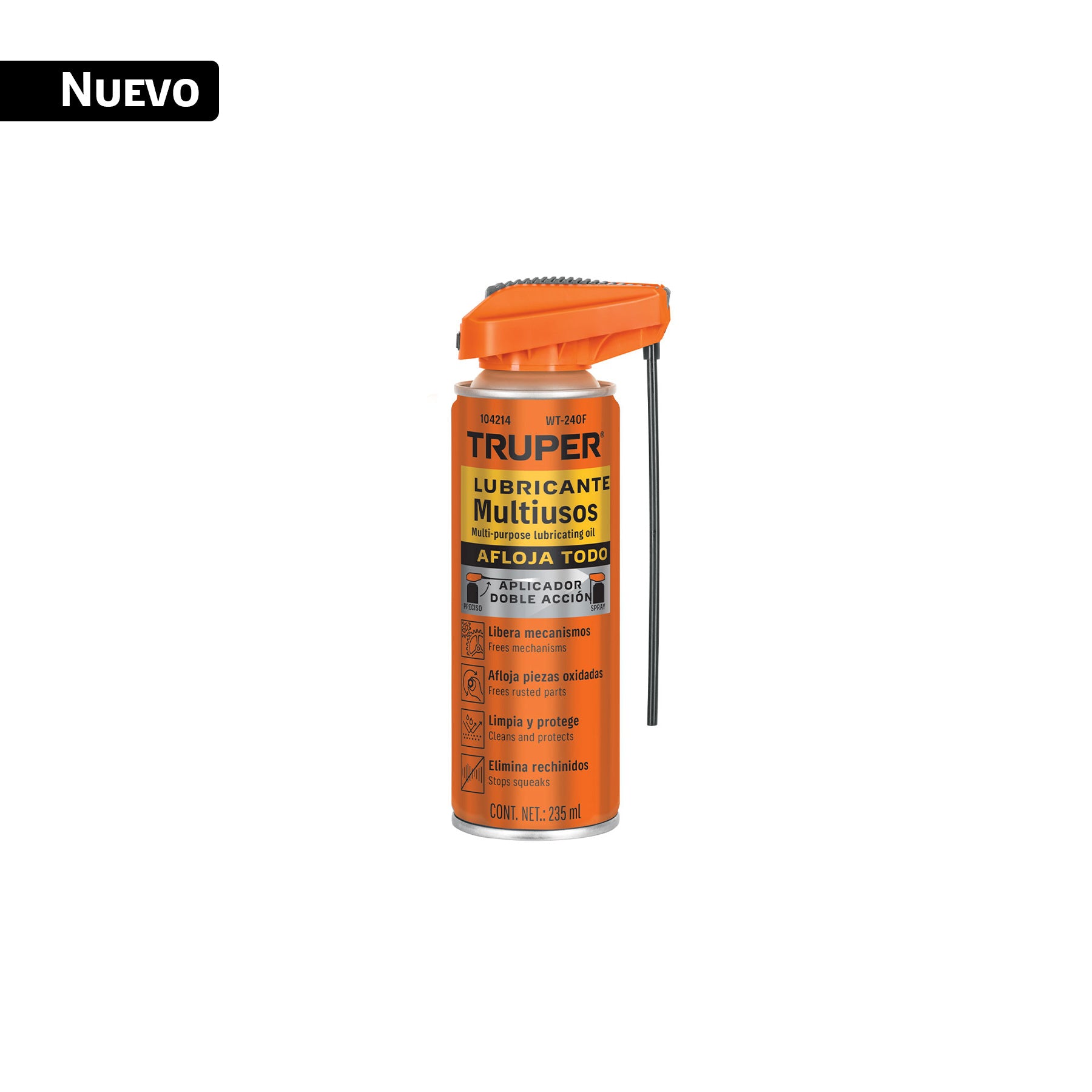 Lubricante Aflojatodo Aplicador Doble Accion Truper 235 ml