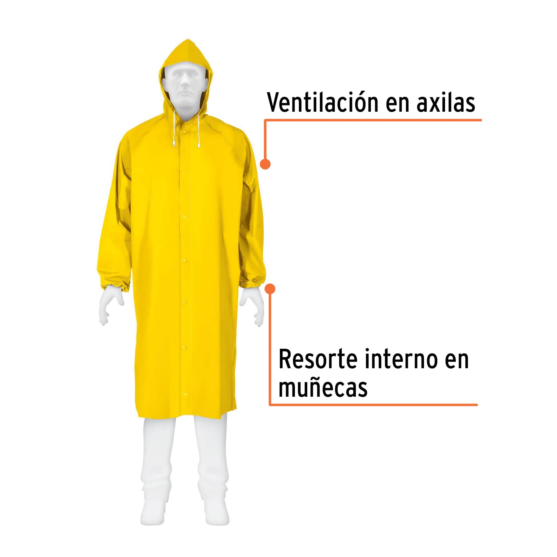 Gabardina Impermeable Triple Capa Truper Expert Talla Mediana