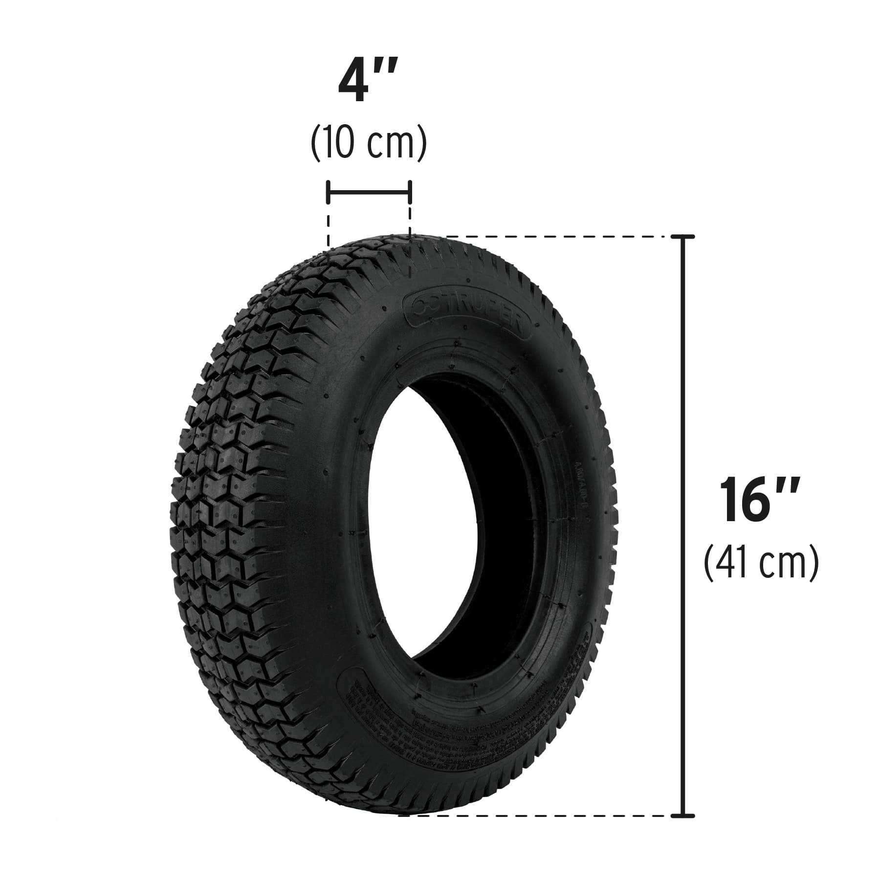 Llanta Neumatica Reforzada 16" sin Camara para Carretilla Truper