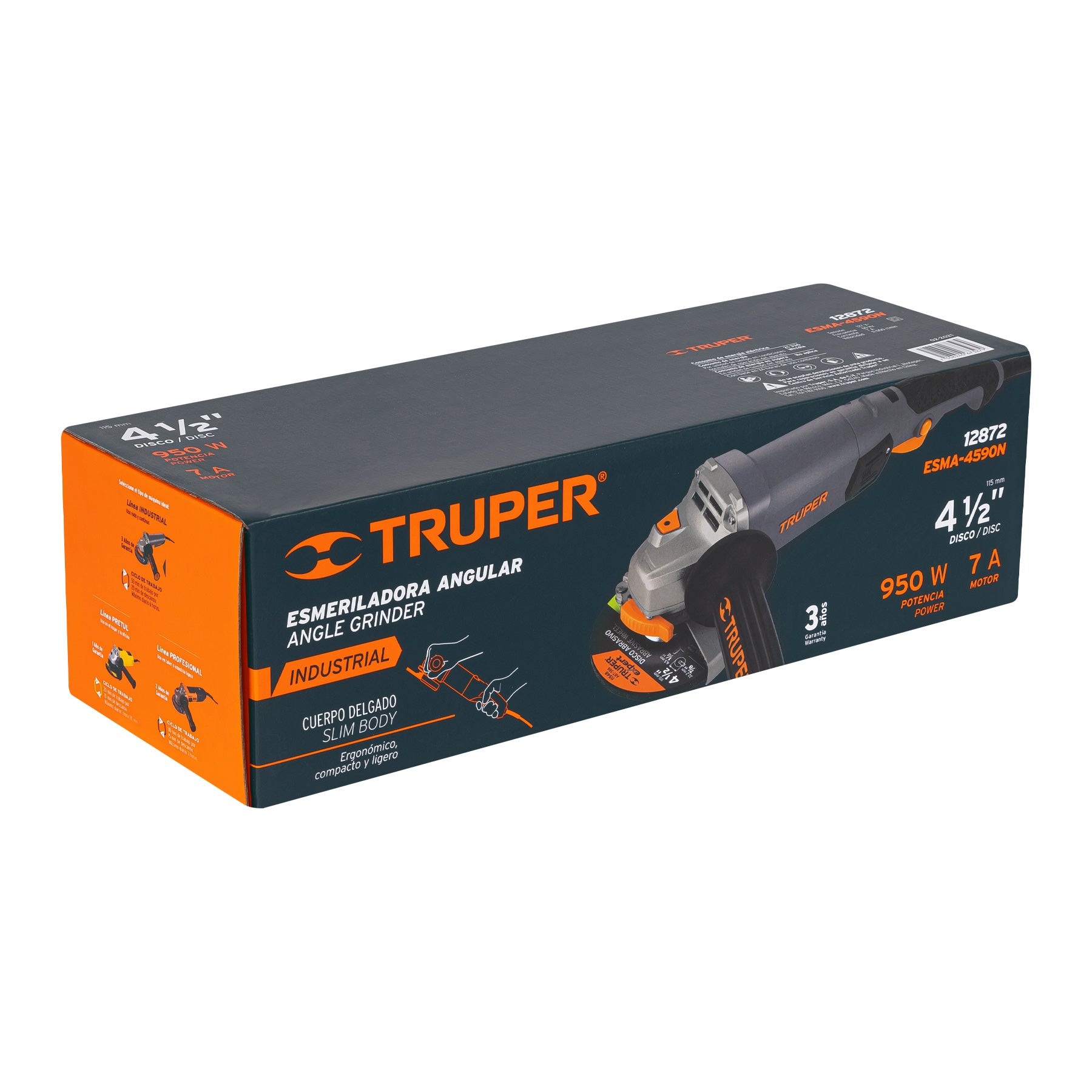 Esmeriladora Angular 4"1/2 - 950 Watts Truper Industrial