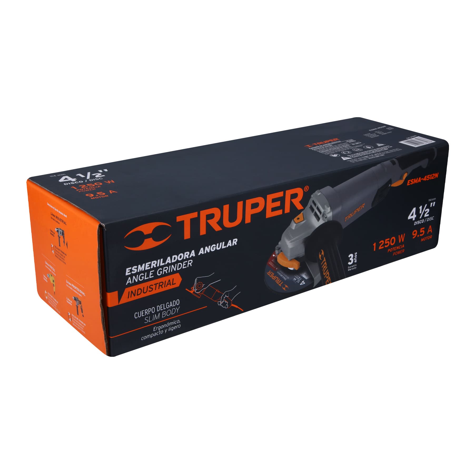 Esmeriladora Angular 4"1/2 - 1,250 Watts Truper Industrial