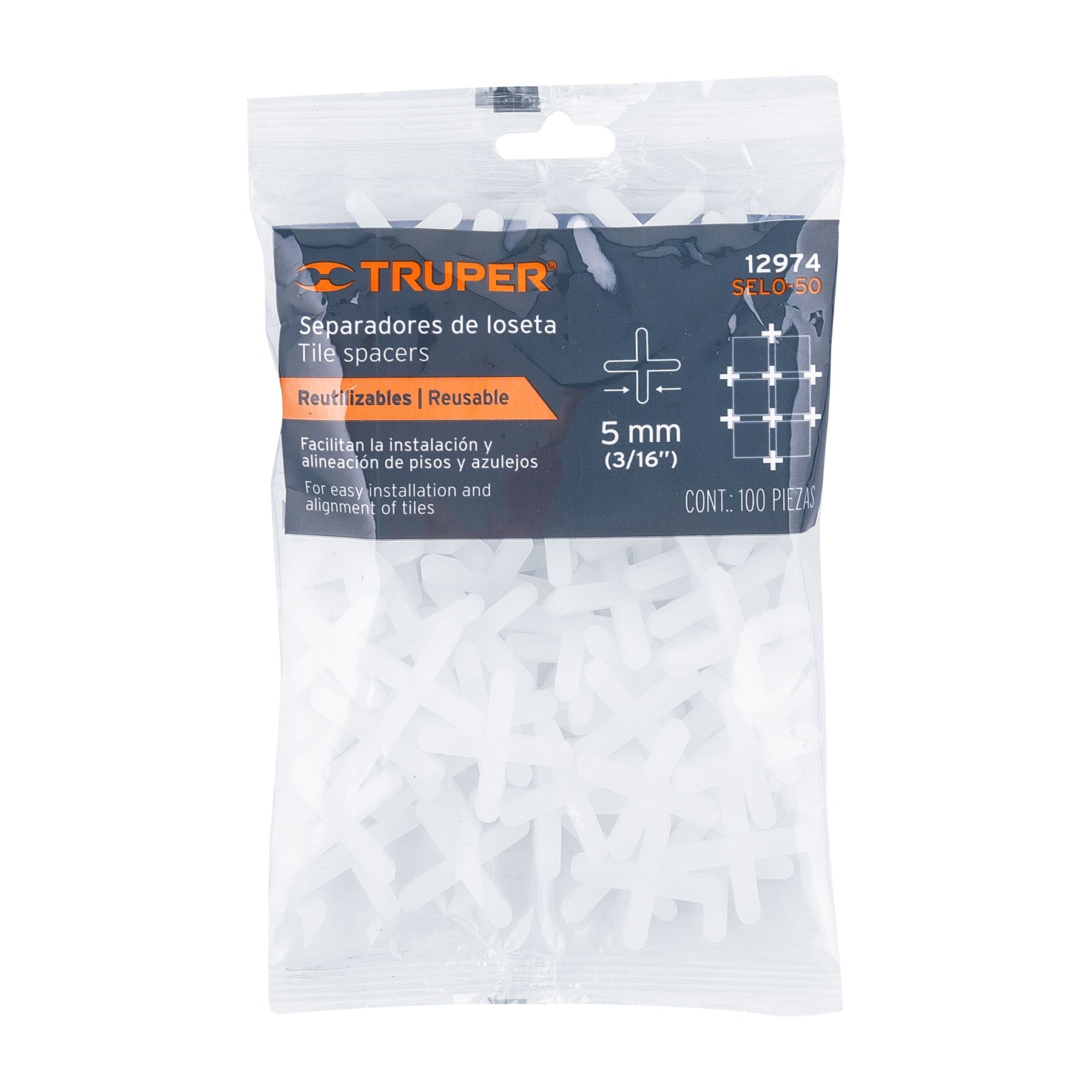 Separadores de Loseta Ancho 5 mm Truper
