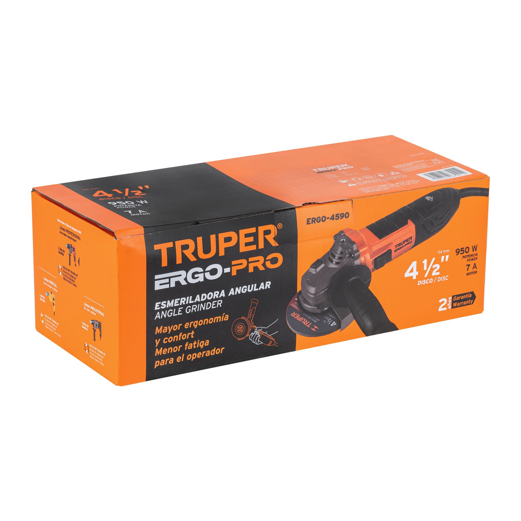 Esmeriladora Angular 4"1/2 - 950 Watts Truper ERGO-PRO