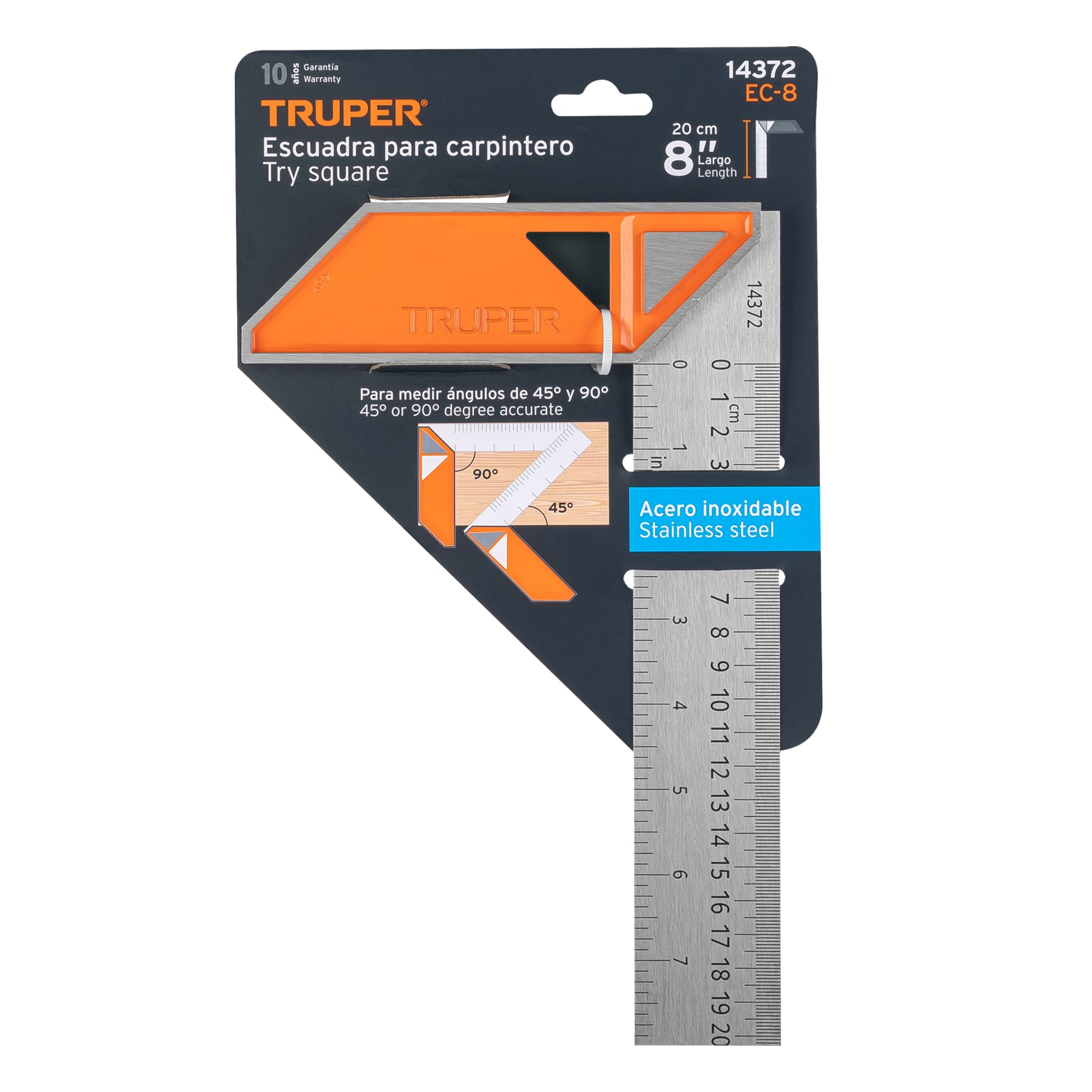 Escuadra para Carpintero Mango de Aluminio 8" Truper