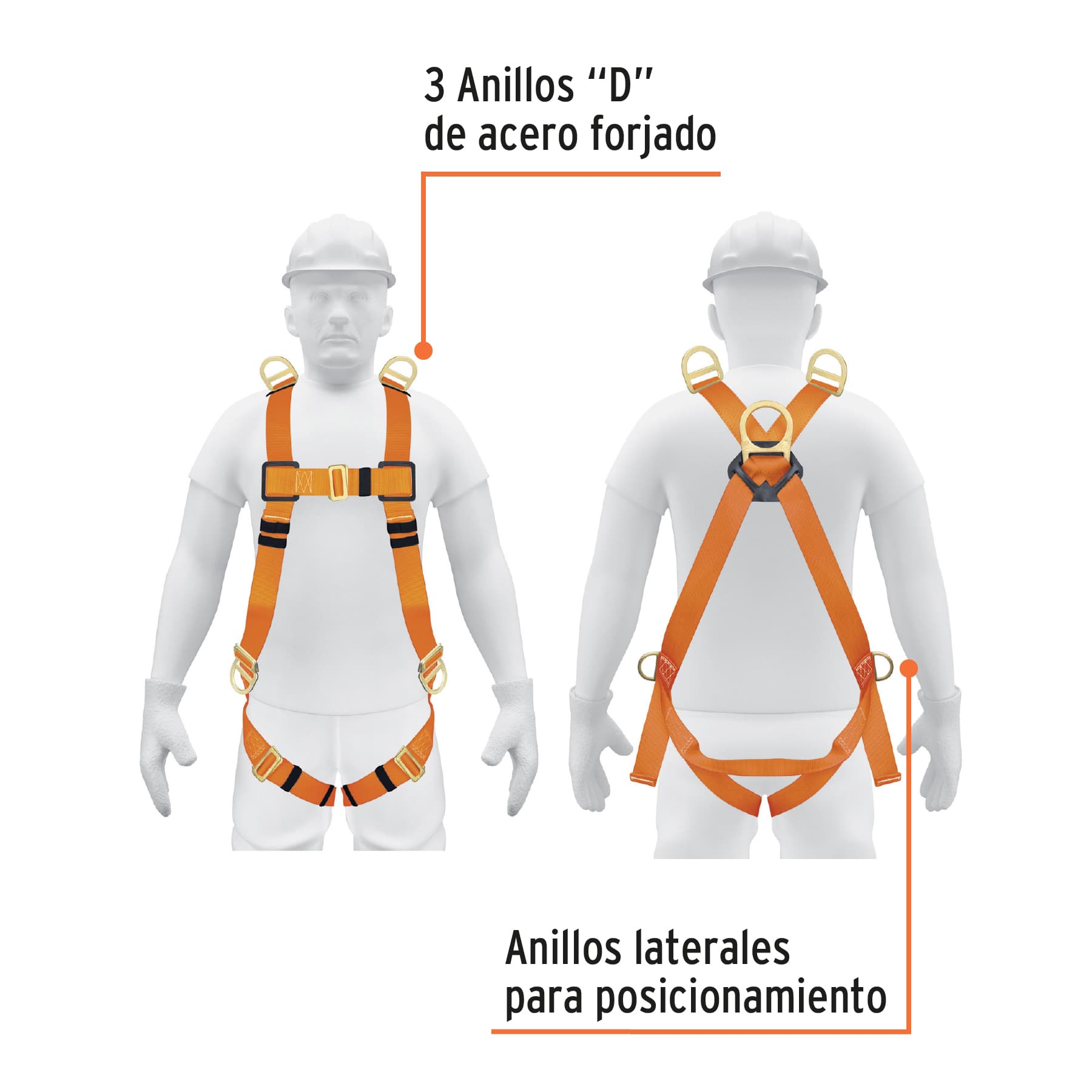 Arnes de Cuerpo Completo 3 Anillos Contra Caidas y Rescate ANSI Truper