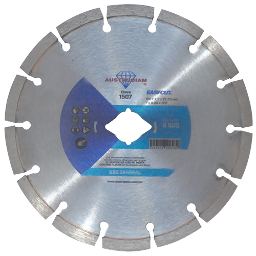 Disco de Diamante 7" Rin Segmentado Azul Easy Cut 1507 Austromex