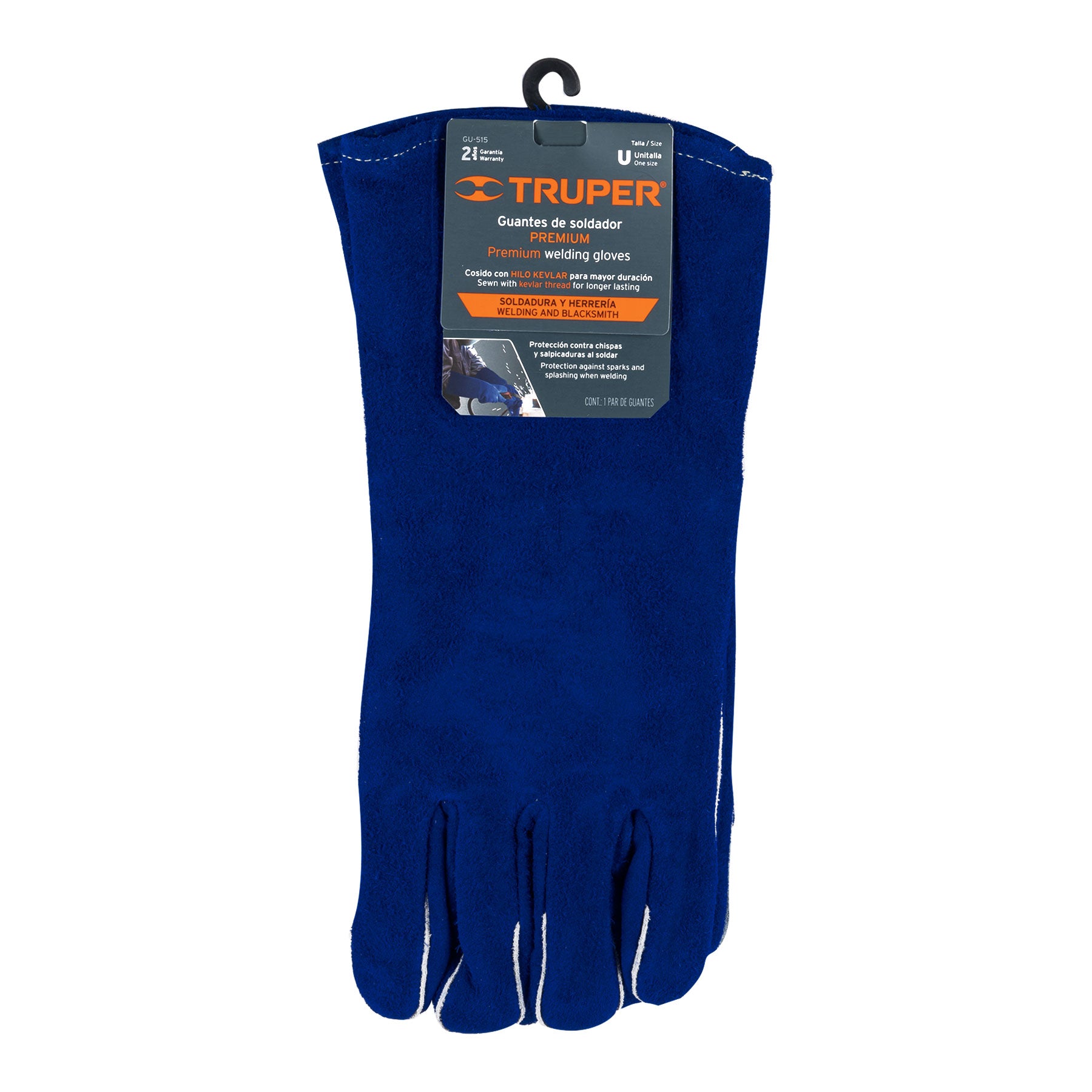 Guantes para Soldador de Carnaza Azules Reforzados Unitalla Truper