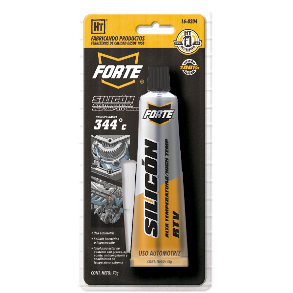 Silicon Alta Temperatura RTV 70 gms Negro Hecort