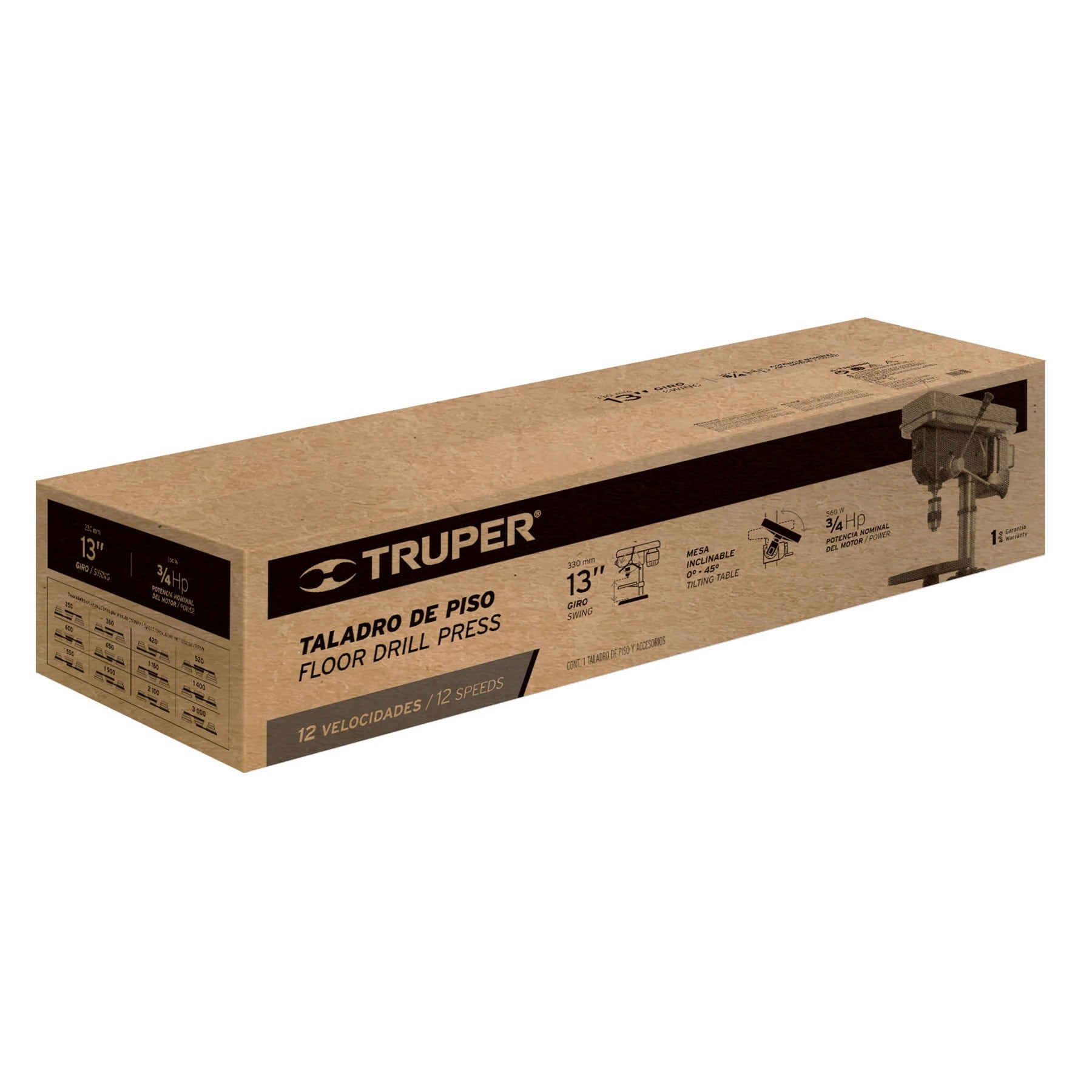 Taladro Estacionario de Piso 560 Watts Broquero de 5/8" Truper