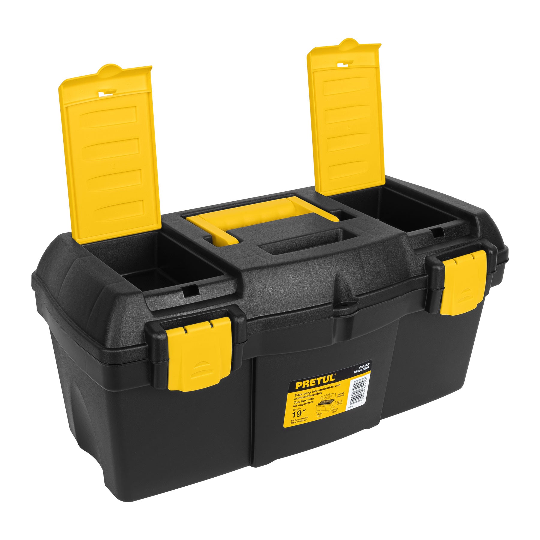 Caja Portaherramienta Plastica con Compartimentos 19" Pretul