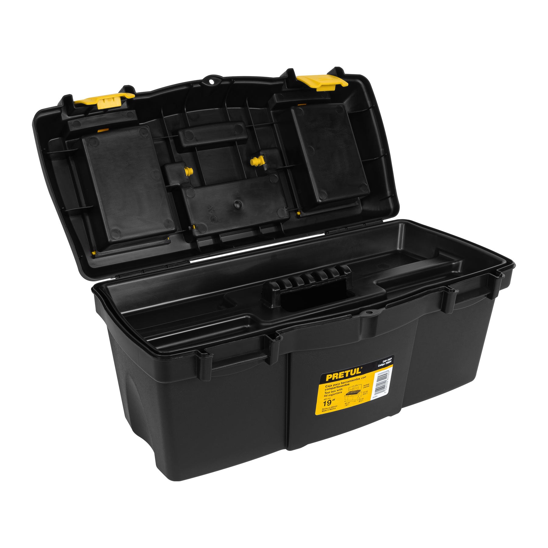 Caja Portaherramienta Plastica con Compartimentos 19" Pretul