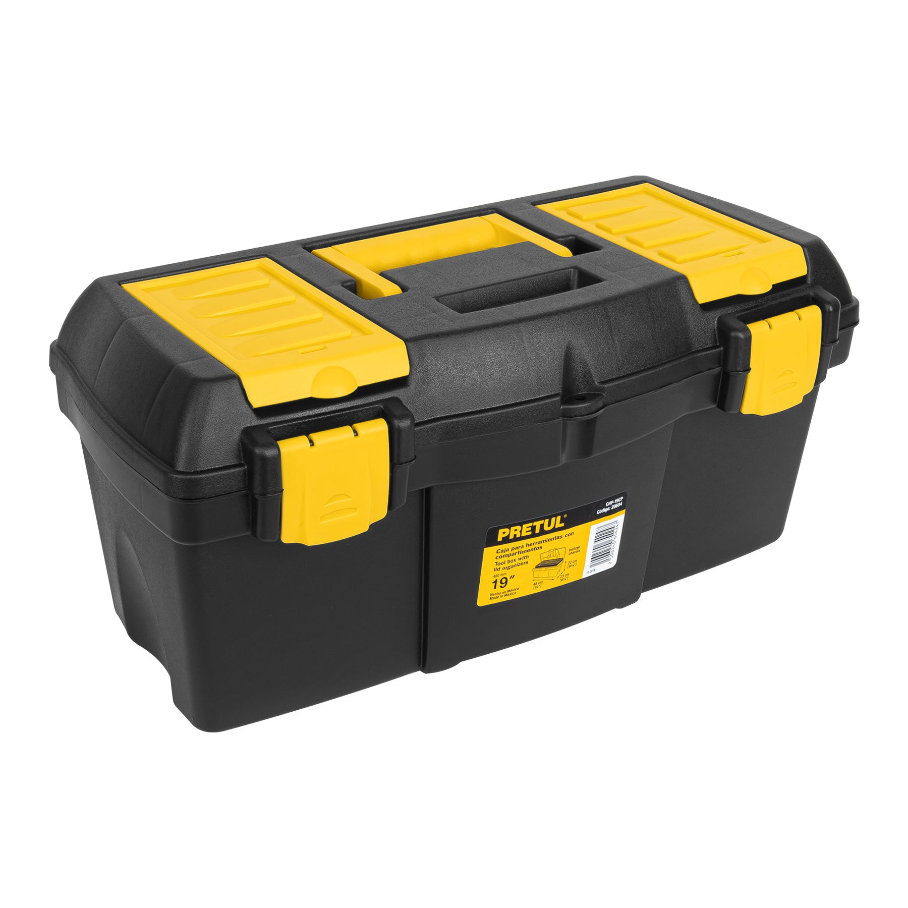 Caja Portaherramienta Plastica con Compartimentos 19" Pretul