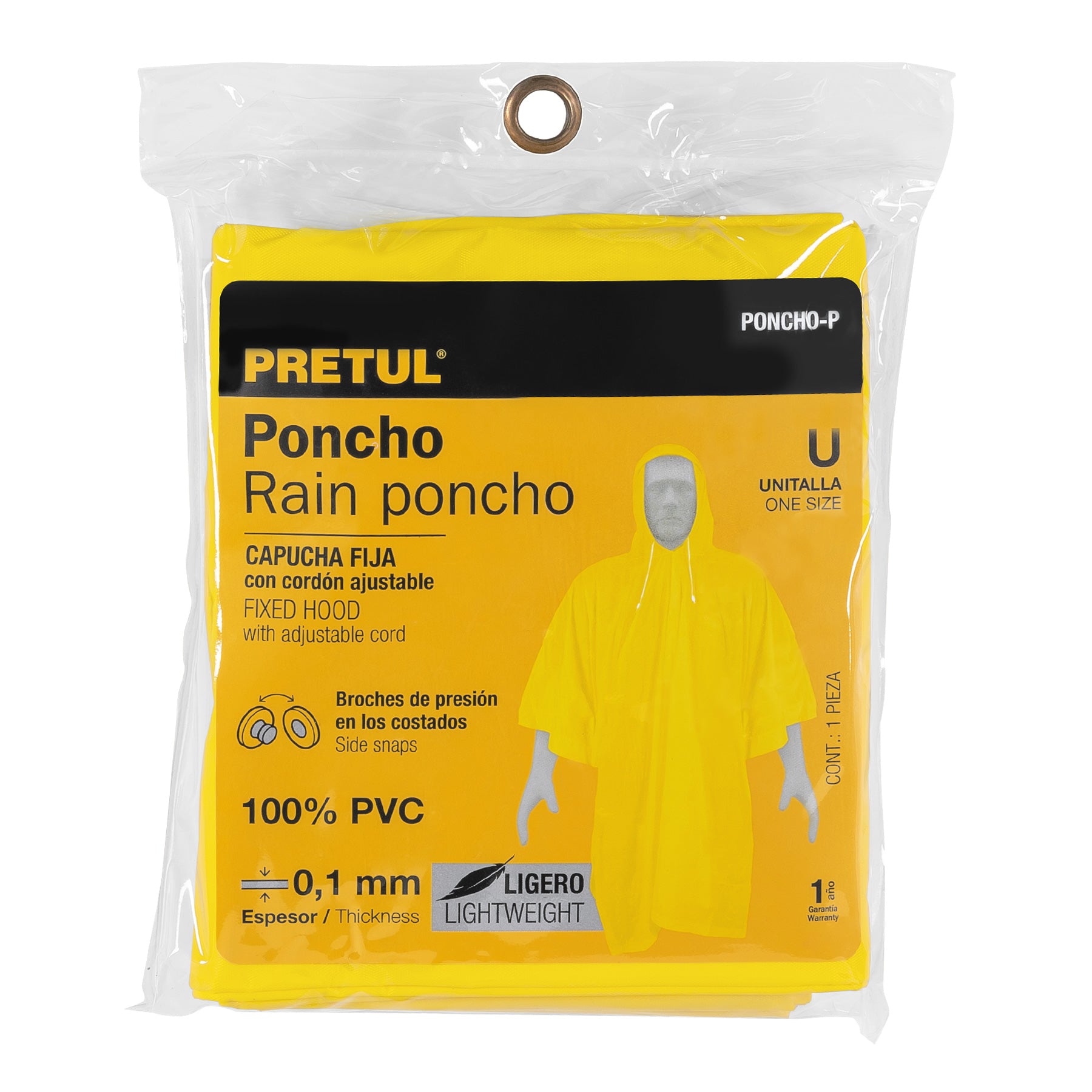 Poncho o Capamanga Ligero Unitalla Pretul