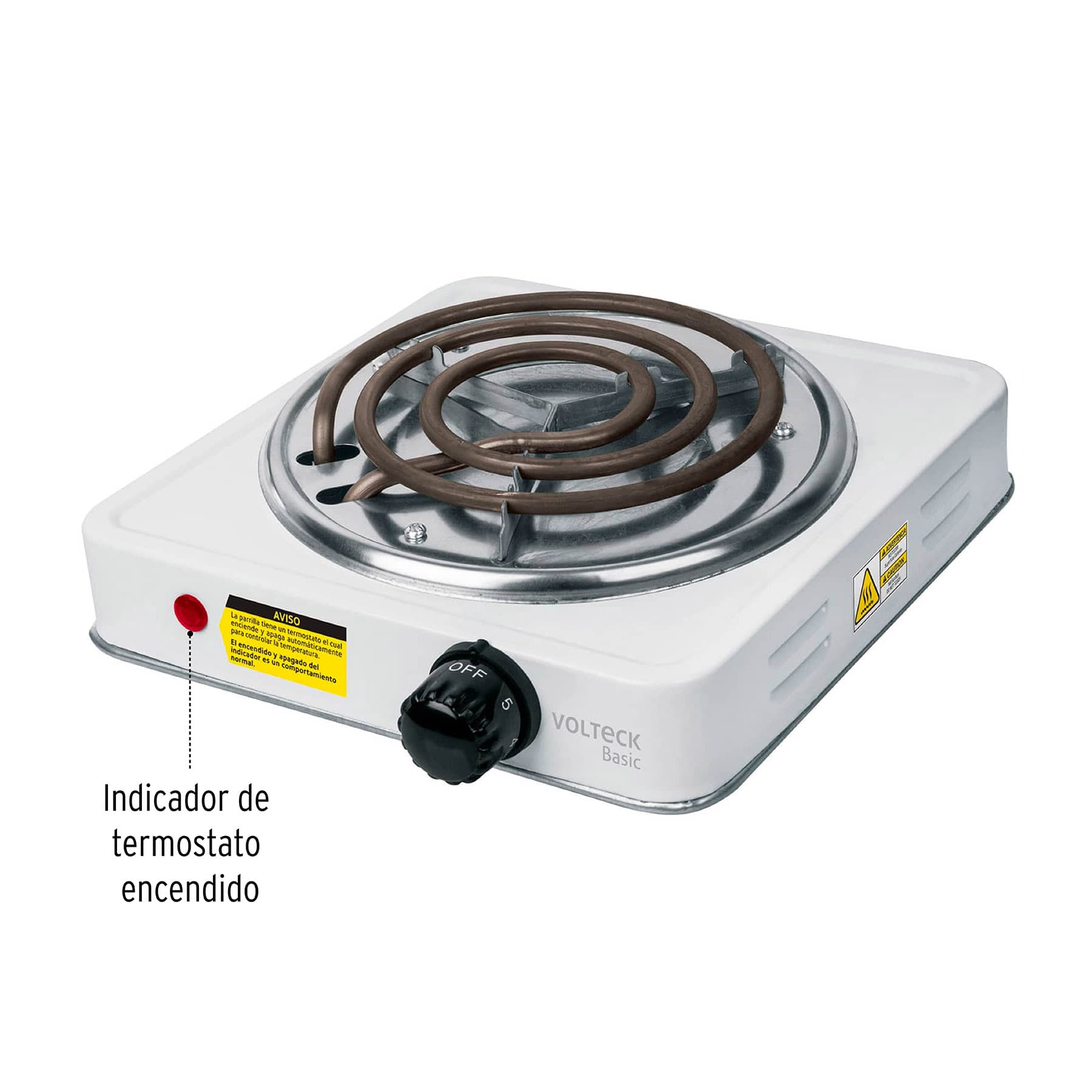 Parrilla Electrica 1 Quemador Cuadrada Volteck Basic