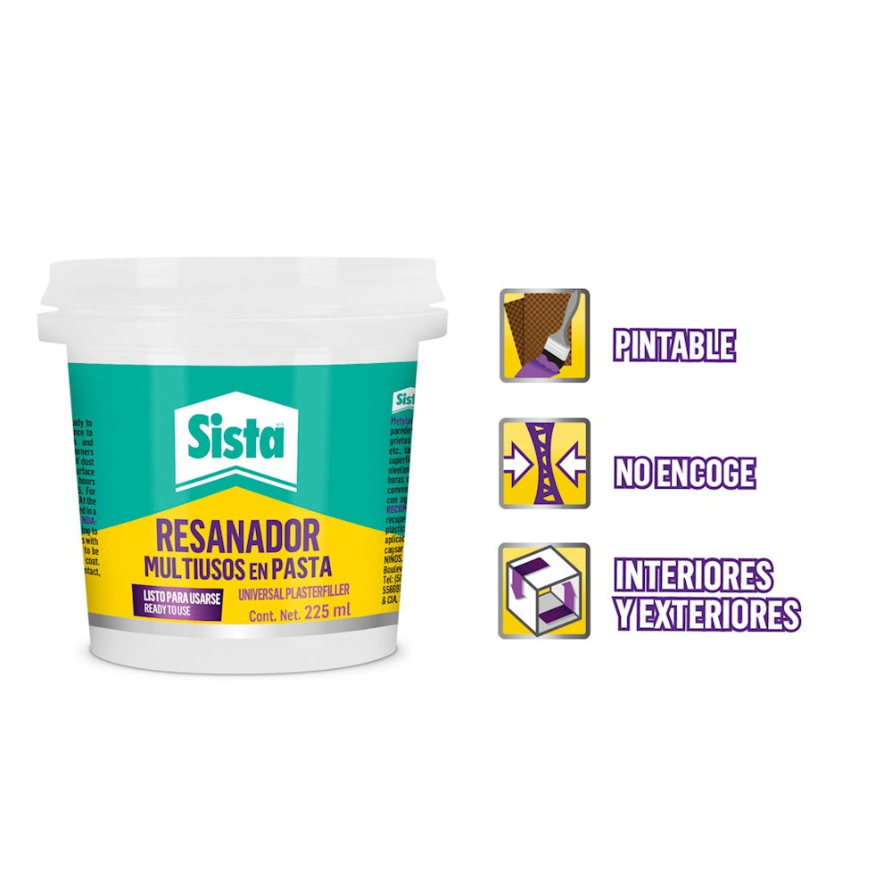 Resanador Multiusos en Pasta 225 ml Sista