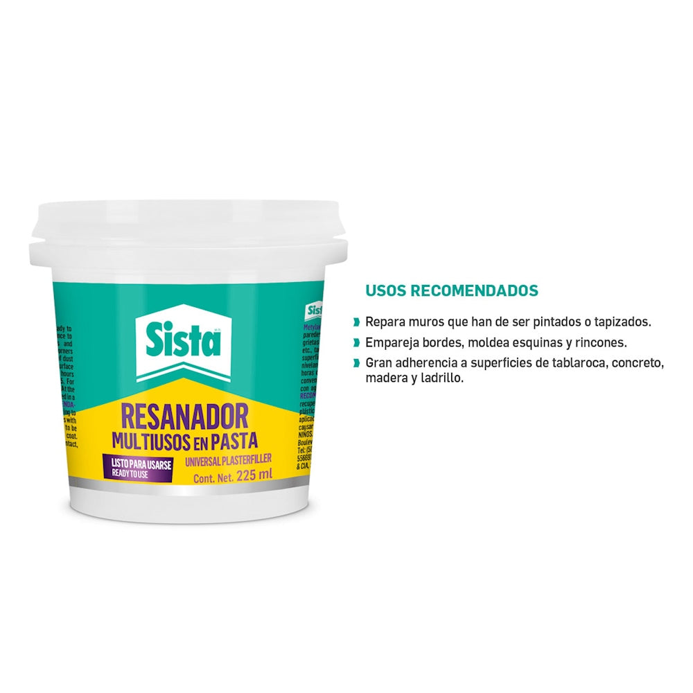 Resanador Multiusos en Pasta 225 ml Sista
