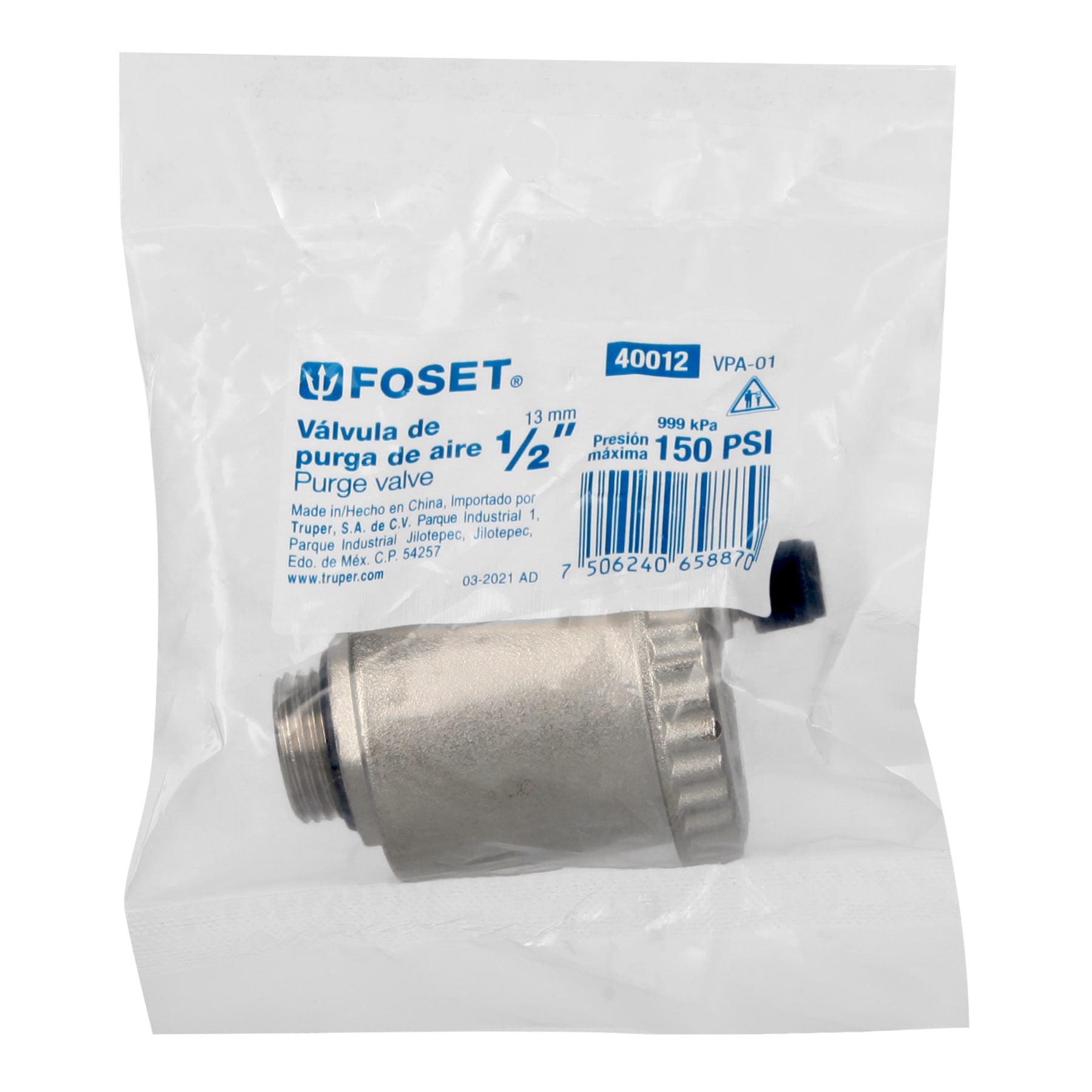 Valvula Eliminadora de Aire 1/2" Foset