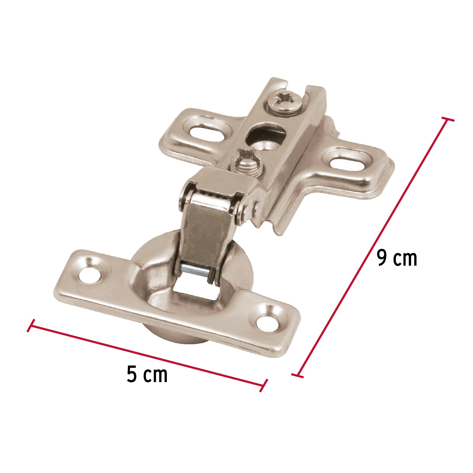 Bisagra Bidimensional Cobertura Media 95° Hermex