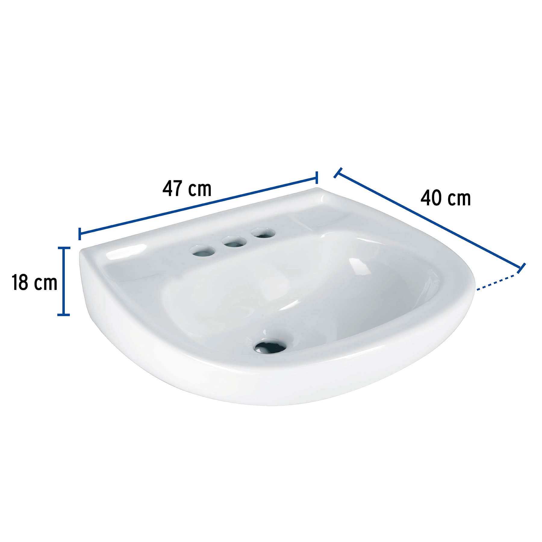 Lavabo Ceramico con Rebosadero Blanco Foset