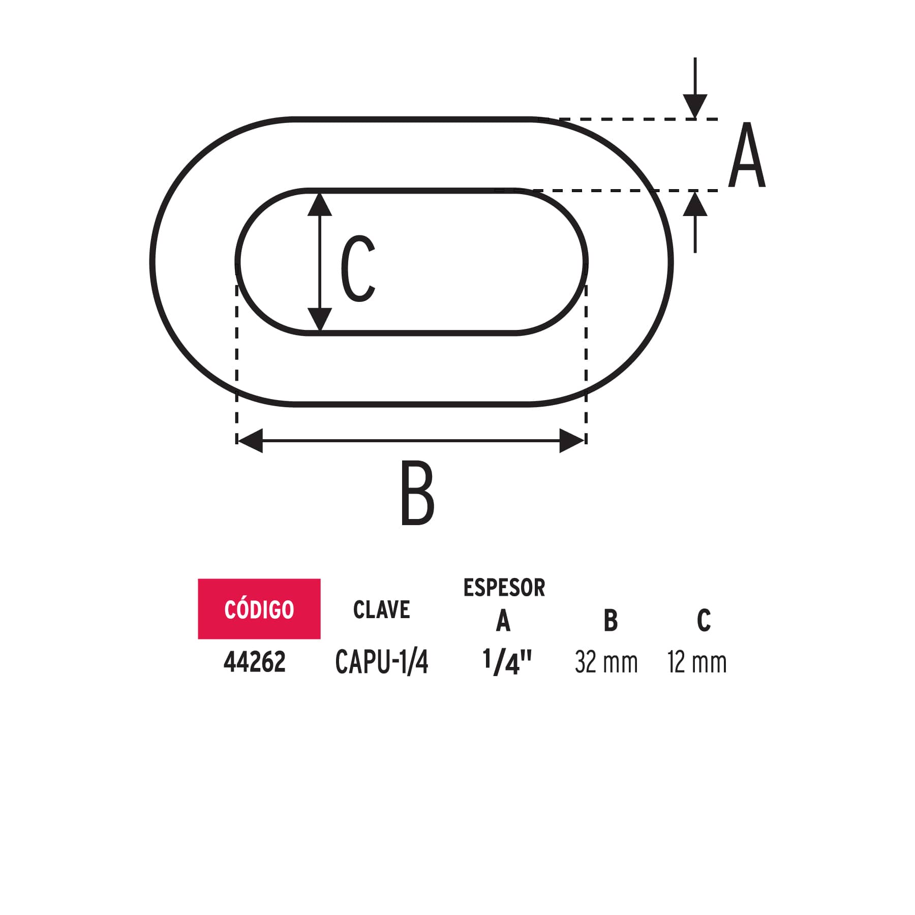 Cadena Pulida de 1/4" (6 mm) Fiero 1 Metro