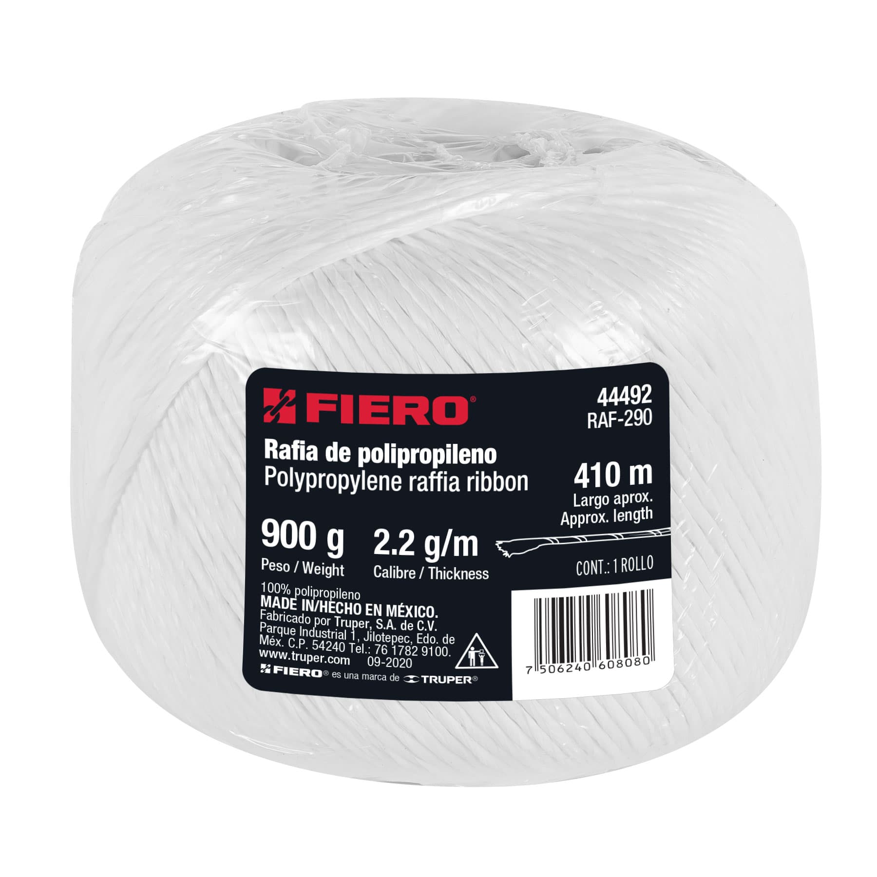 Rafia Color Blanco Rollo de 900 gms Fiero