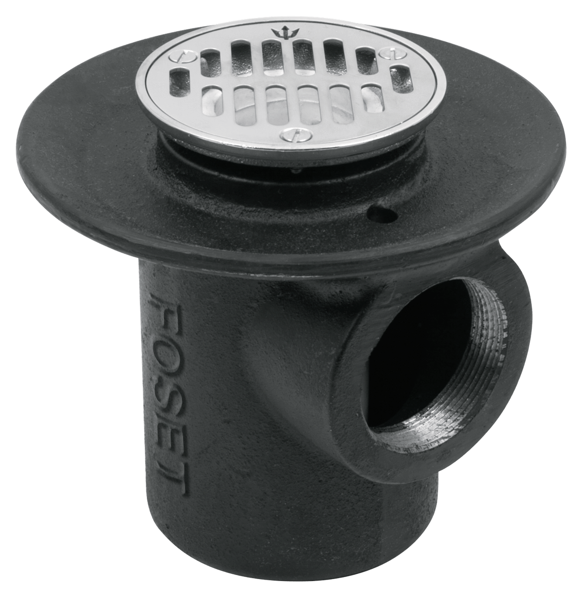 Coladera de Hierro con Salida Lateral 2" y Rejilla de Acero Inoxidable 4"