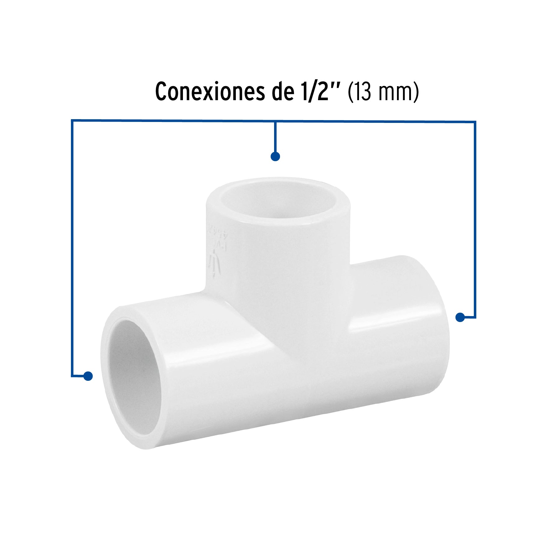 Tee PVC Hidraulico Saniflow 1/2" (13 mm)