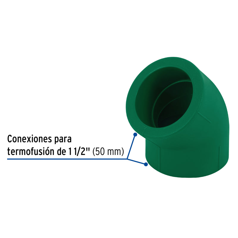 Codo PPR 45° X 1"1/2 (50 mm) Termoflow