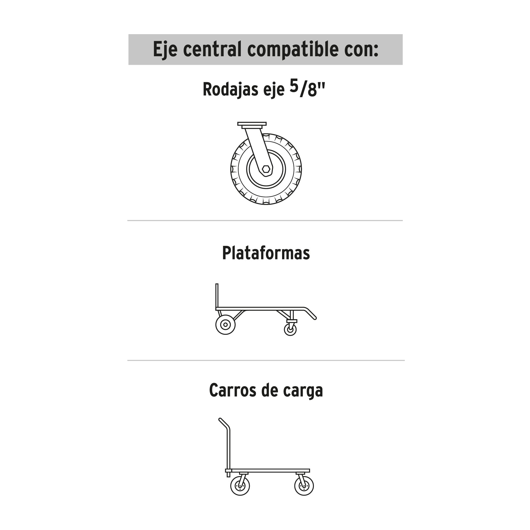 Rueda para Diablo Un Balero 4"1/2 Pretul