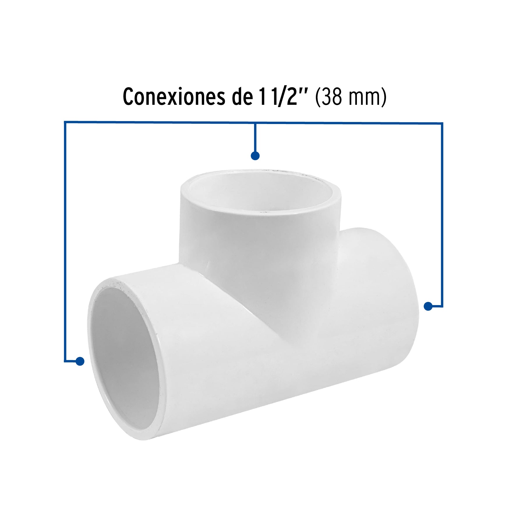 Tee PVC Hidraulico Saniflow 1"1/2 (38 mm)