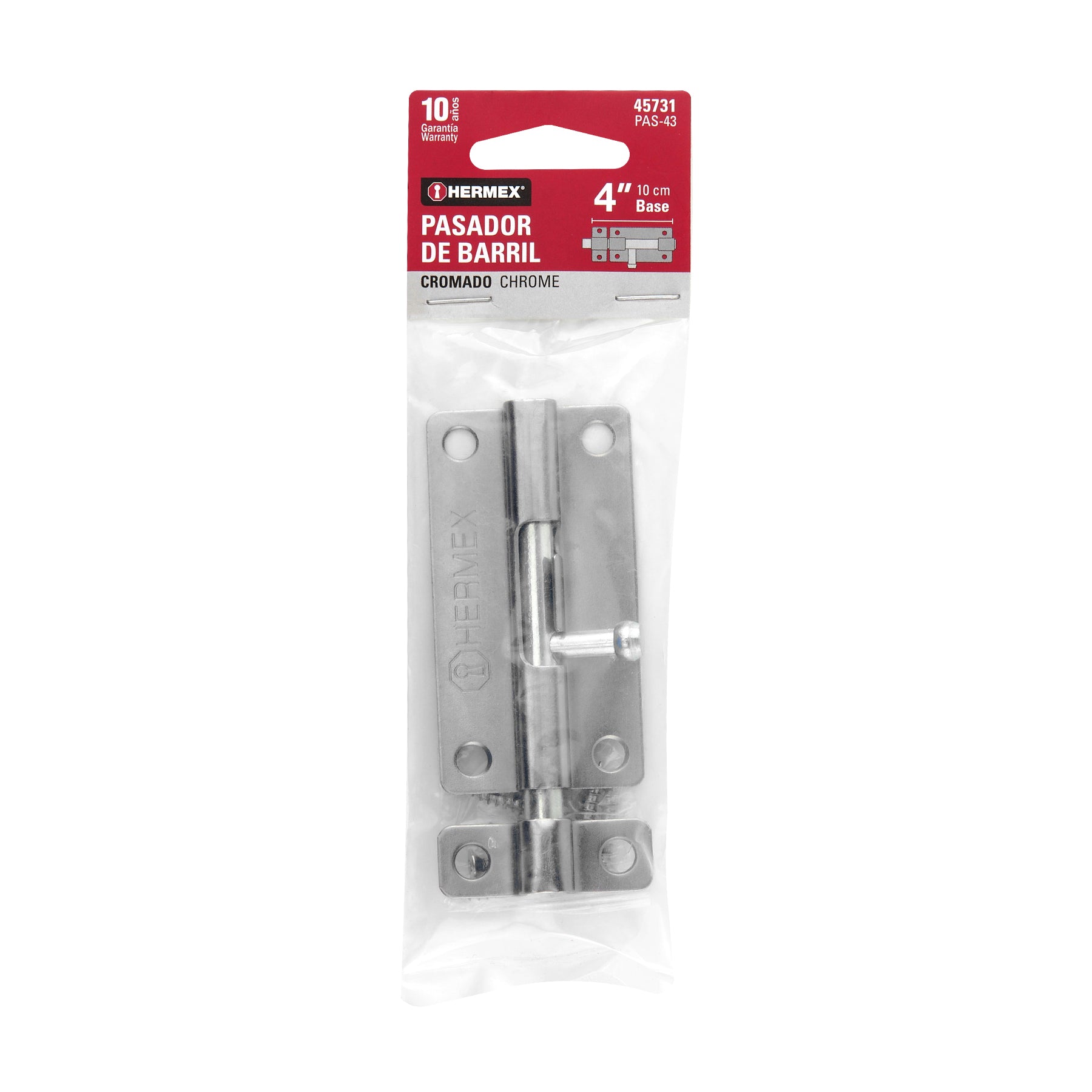 Pasador de Barril Cromado Hermex 4"