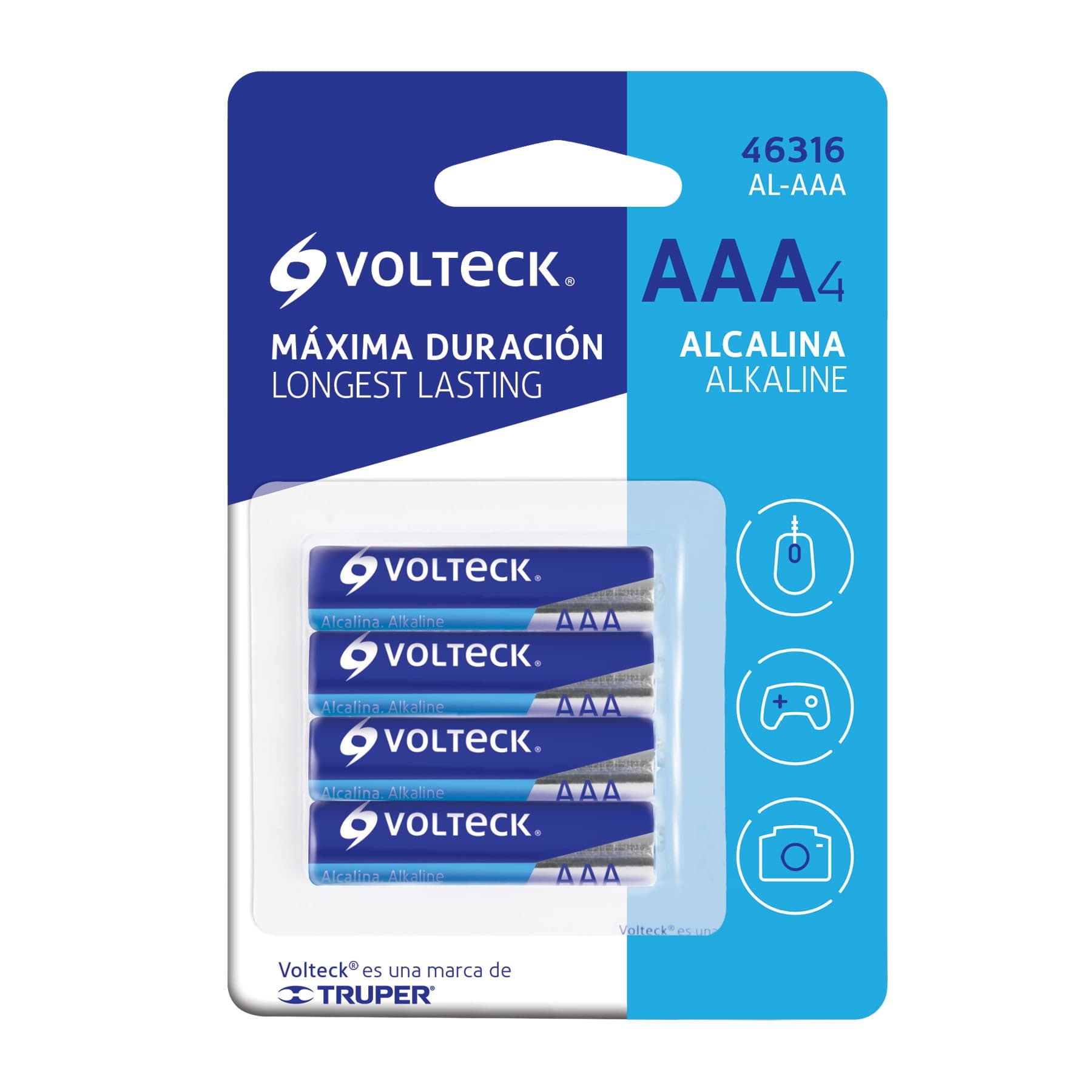 Pila Alcalina AAA 4 Piezas Volteck