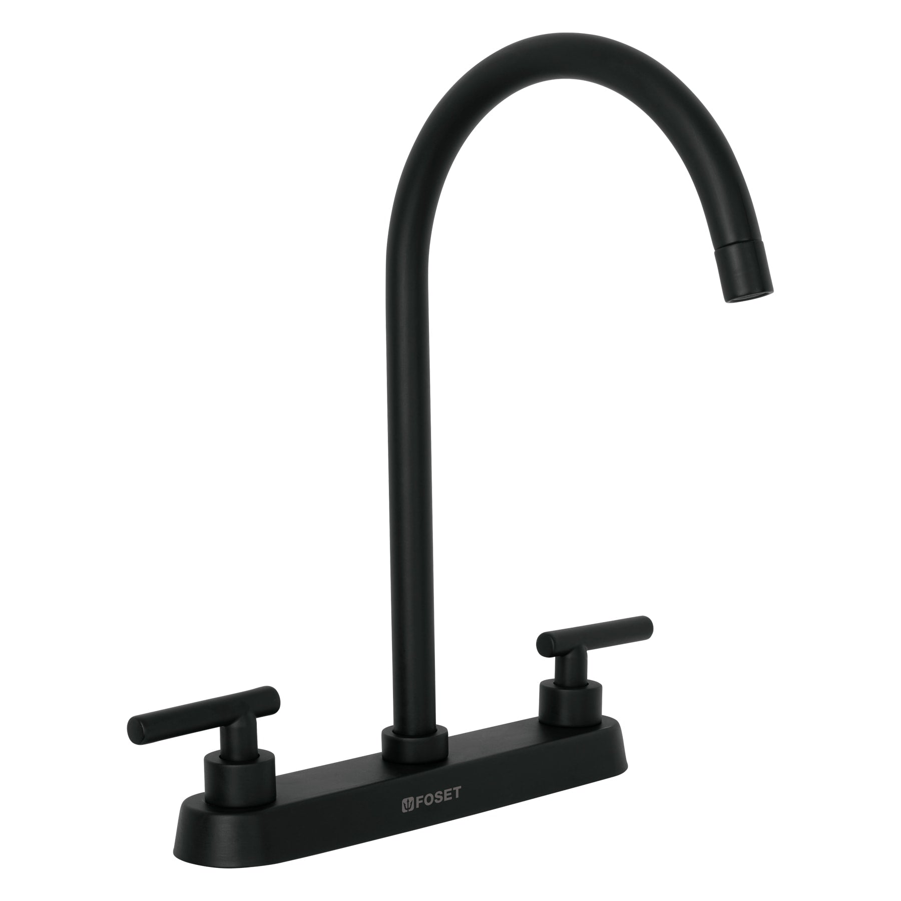 Mezcladora para Fregadero 8" Manerales Palanca FOSET TUBIG Acabado Negro Mate