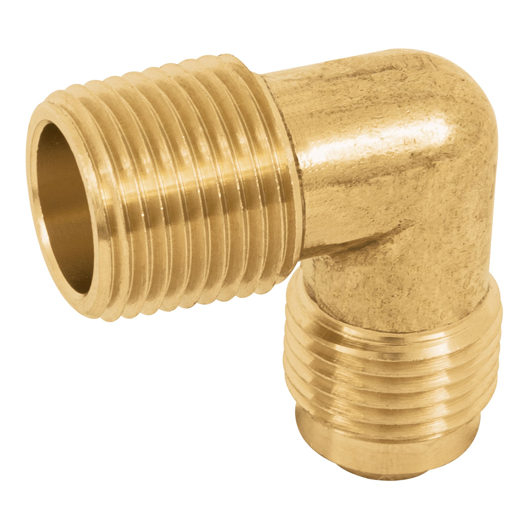 Codo Terminal para Gas 3/8" Flare x 3/8" NPT (10 mm Flare x 10 mm NPT) Foset