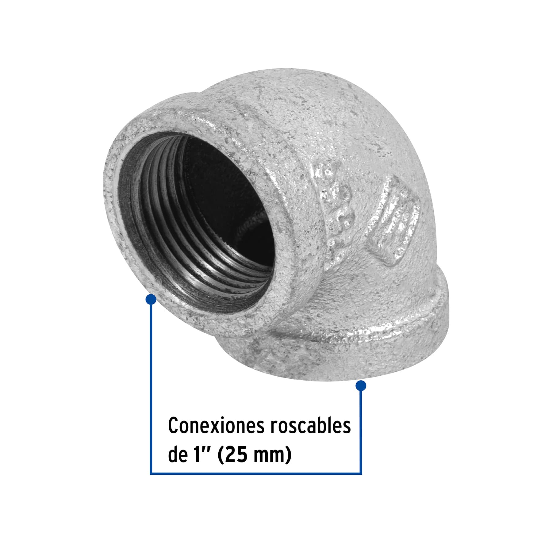 Codo Galvanizado 90° x 1" (25 mm) Galvaflow