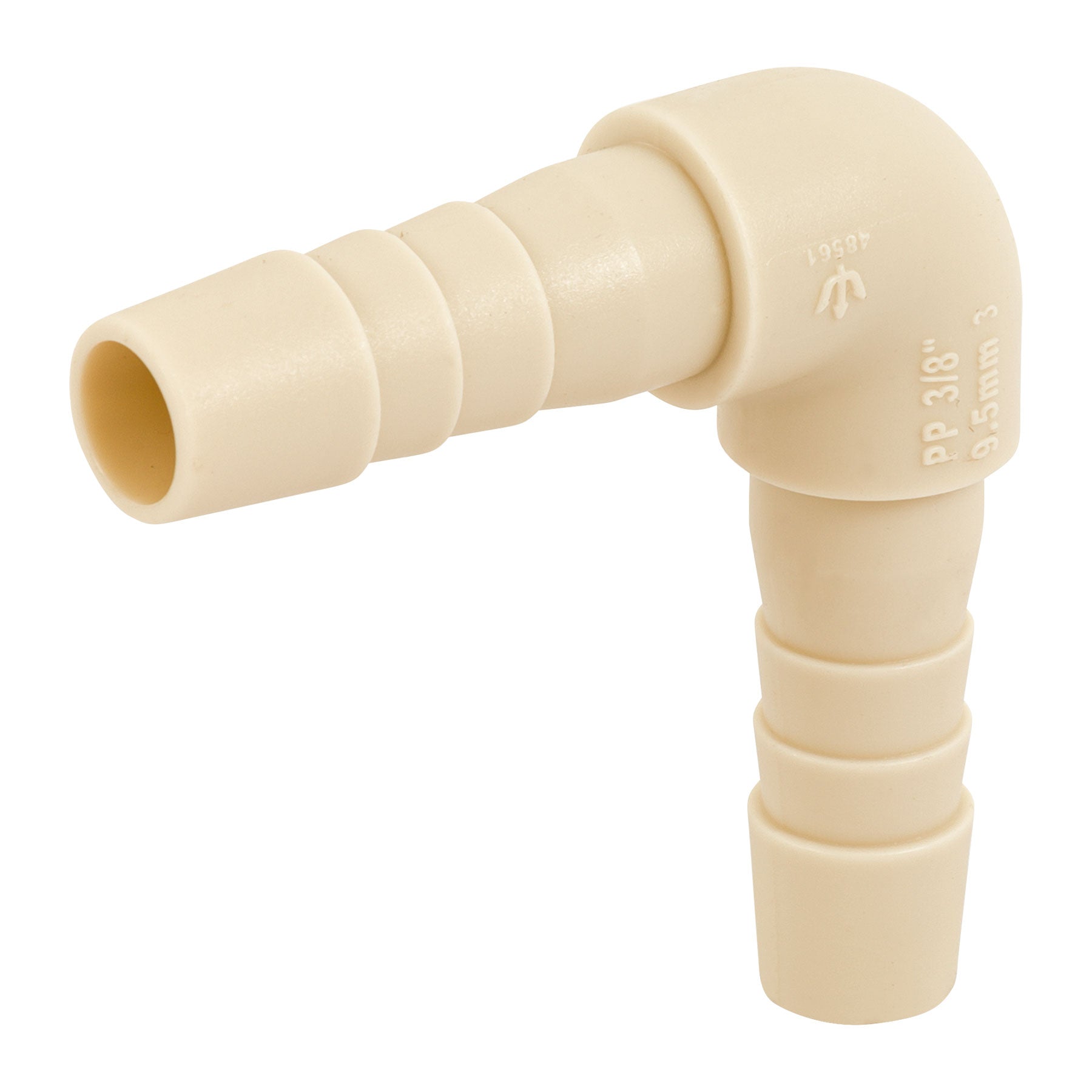 Codo 90° Espiga para Manguera de Polipropileno 3/8" (10 mm)