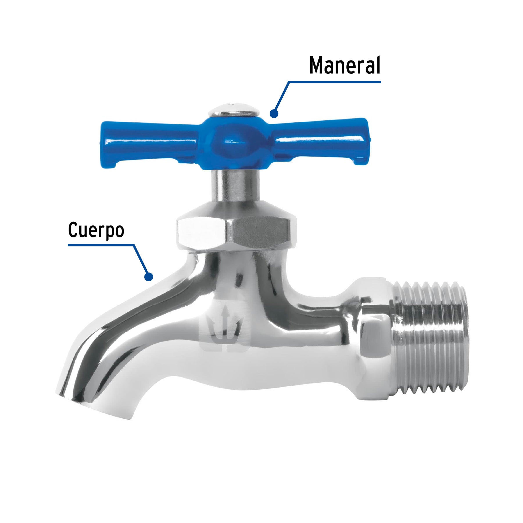 Llave de Nariz Individual 1/2" Cromada Foset