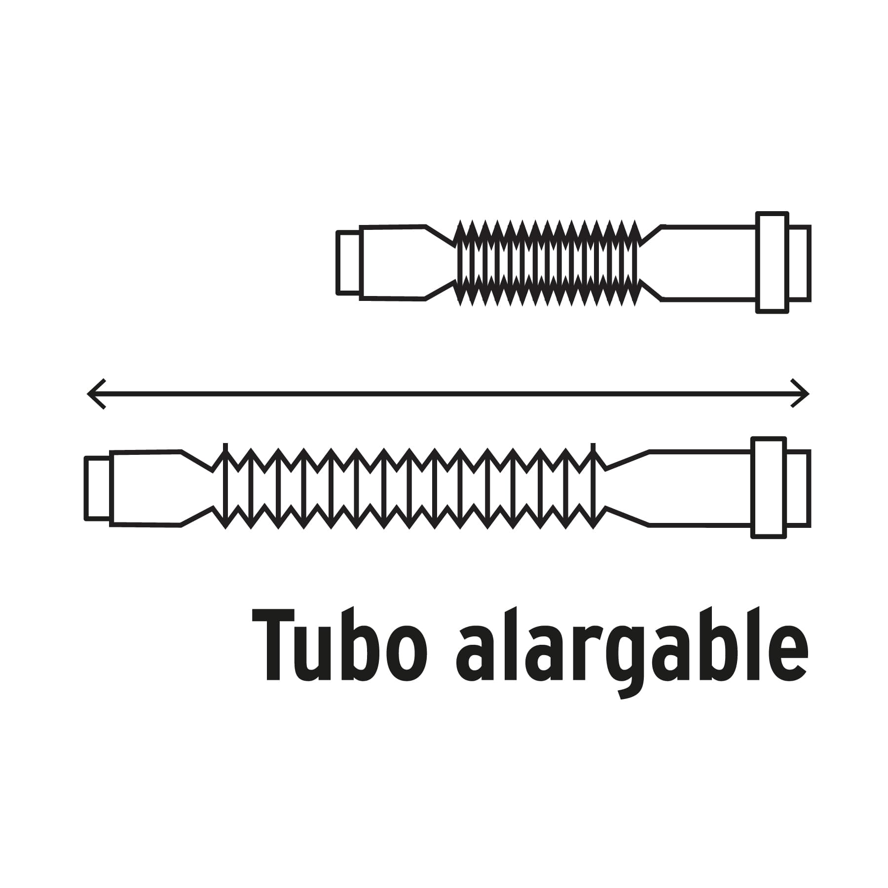 Cespol Flexible Tipo "P" para Lavabo o Fregadero Extra Largo Cromo Foset