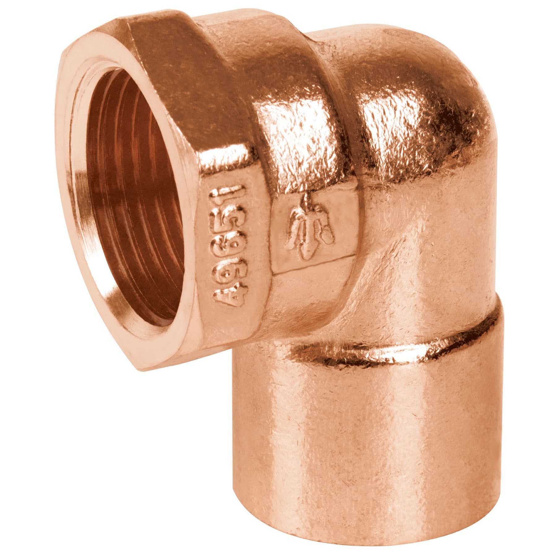 Codo Cobre 90° Rosca Interior 3/4" (19 mm) Foset