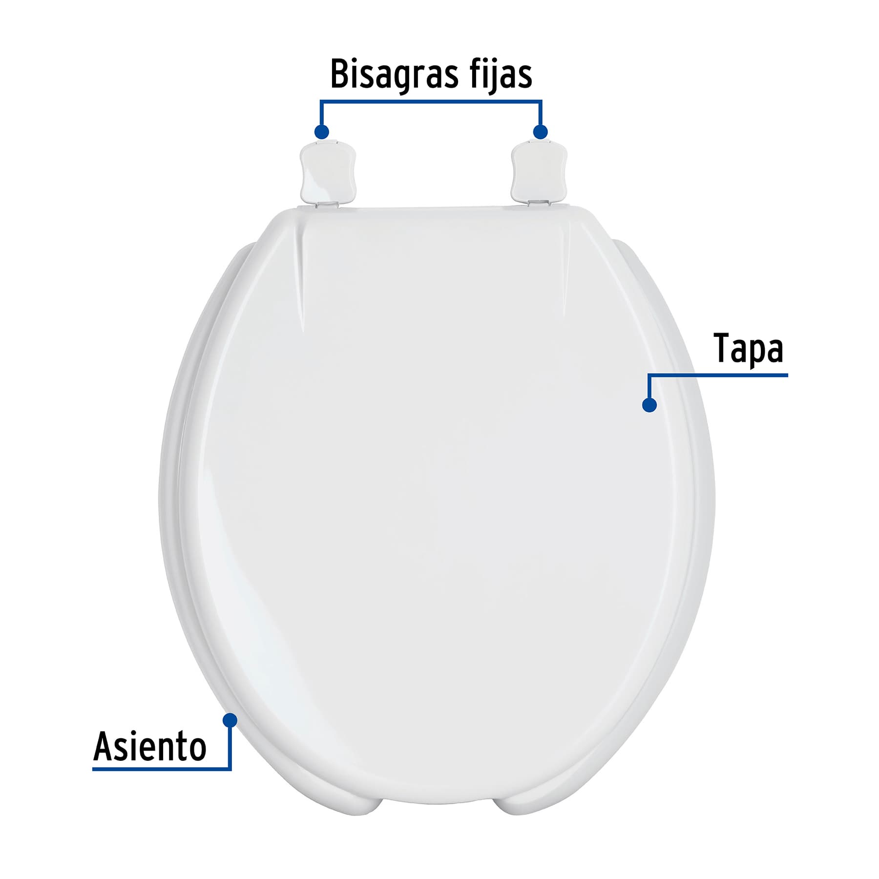 Asiento Corto con Tapa para Sanitario Blanco Clasico Foset
