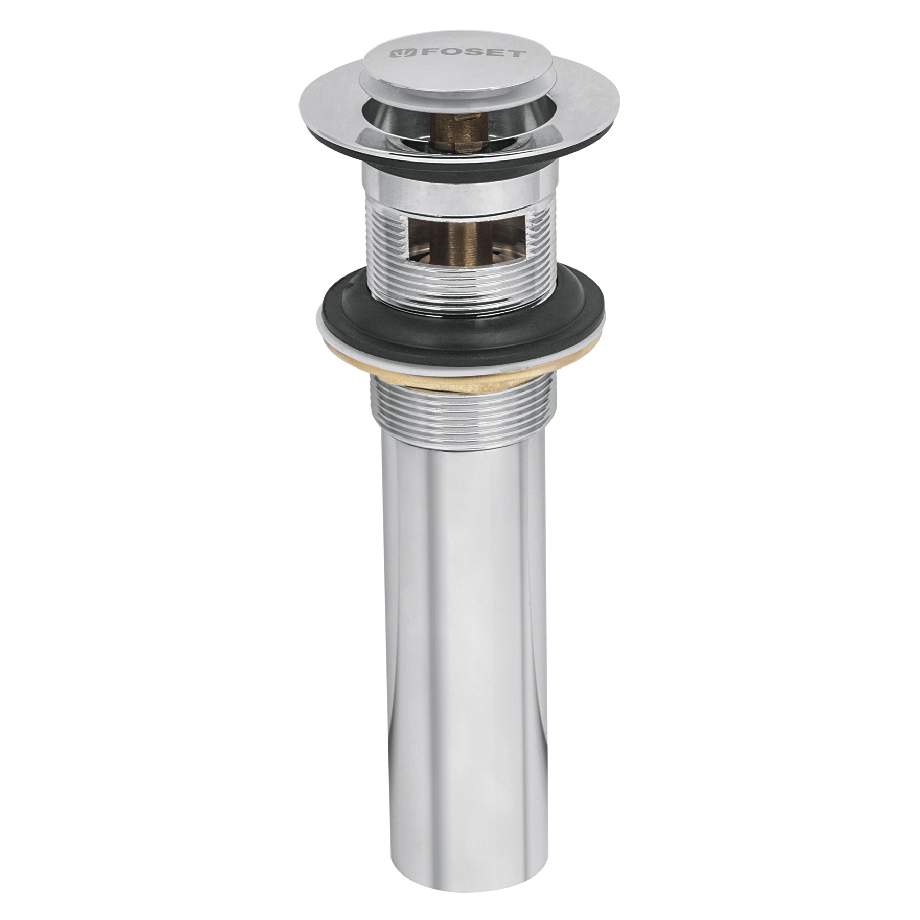 Contra para Lavabo Sistema Push Acabado Cromo Con Rebosadero Foset