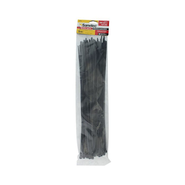 Cincho Plastico Negro 350 mm x 4.8 mm Sanelec