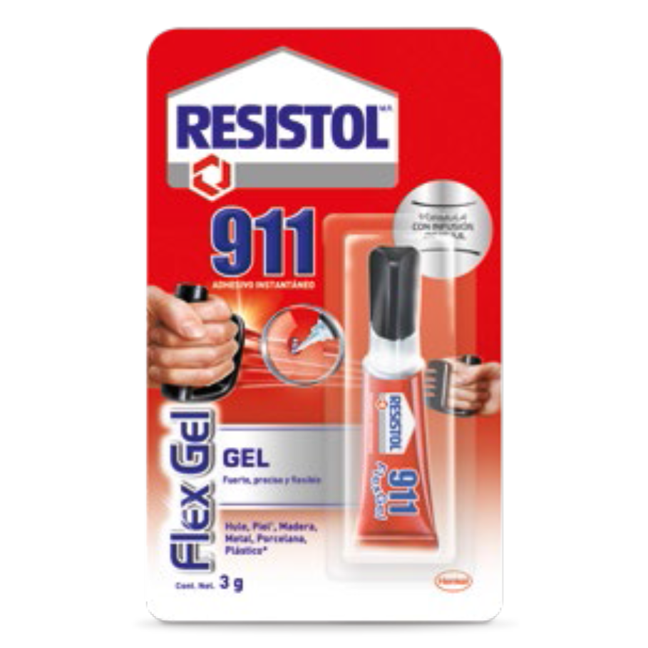 Pegamento Instantaneo 911 Flex Gel 3 gms Transparente Resistol