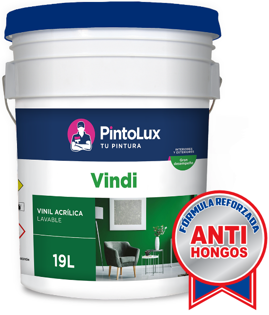 Pintura Vinilica Vindi Pintolux Blanco Mate 900 Cubeta 19 Litros