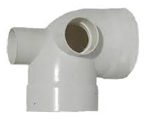 Codo PVC Sanitario 90° X 4" (100 mm) 1 Salida Lateral y 1 Trasera 2" (50 mm)