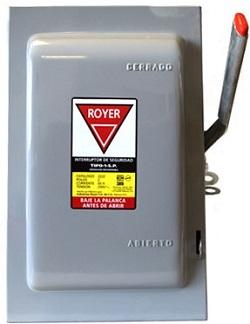Interruptor de Seguridad 2 Polos 60 Amperes 250 V Royer