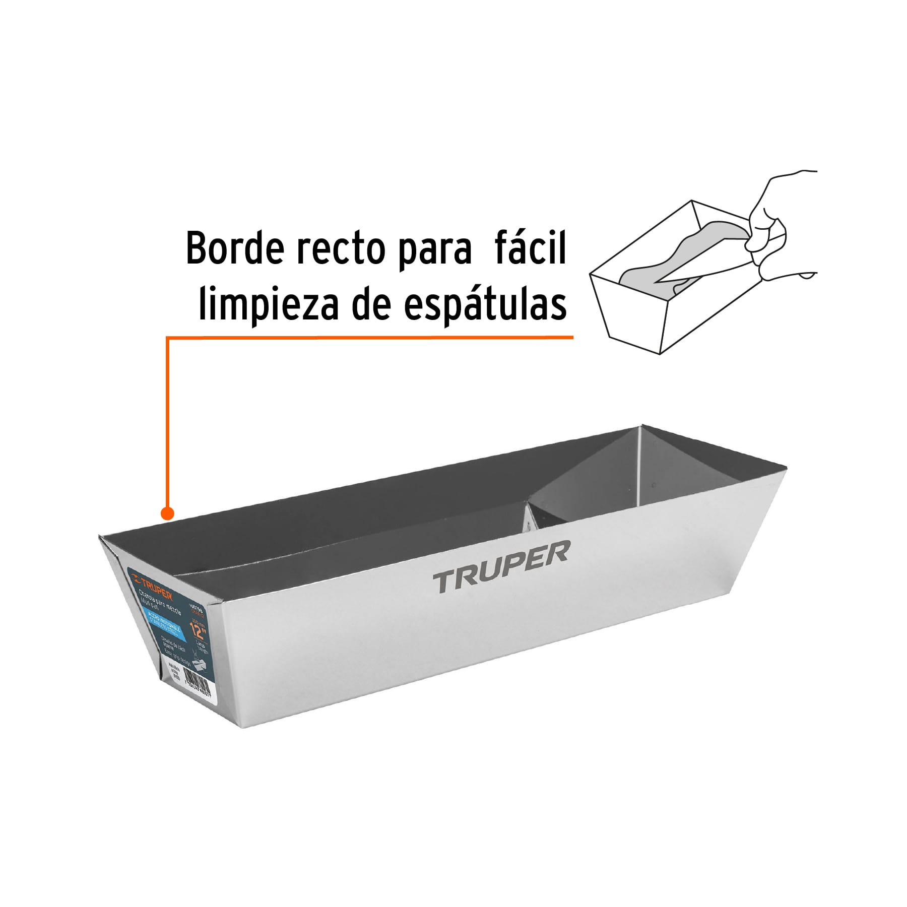 Charola de 12" de Acero Inoxidable para Mezcla Truper