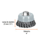 Carda Copa Alambre Trenzado Fino Multi-Rosca Truper 4"